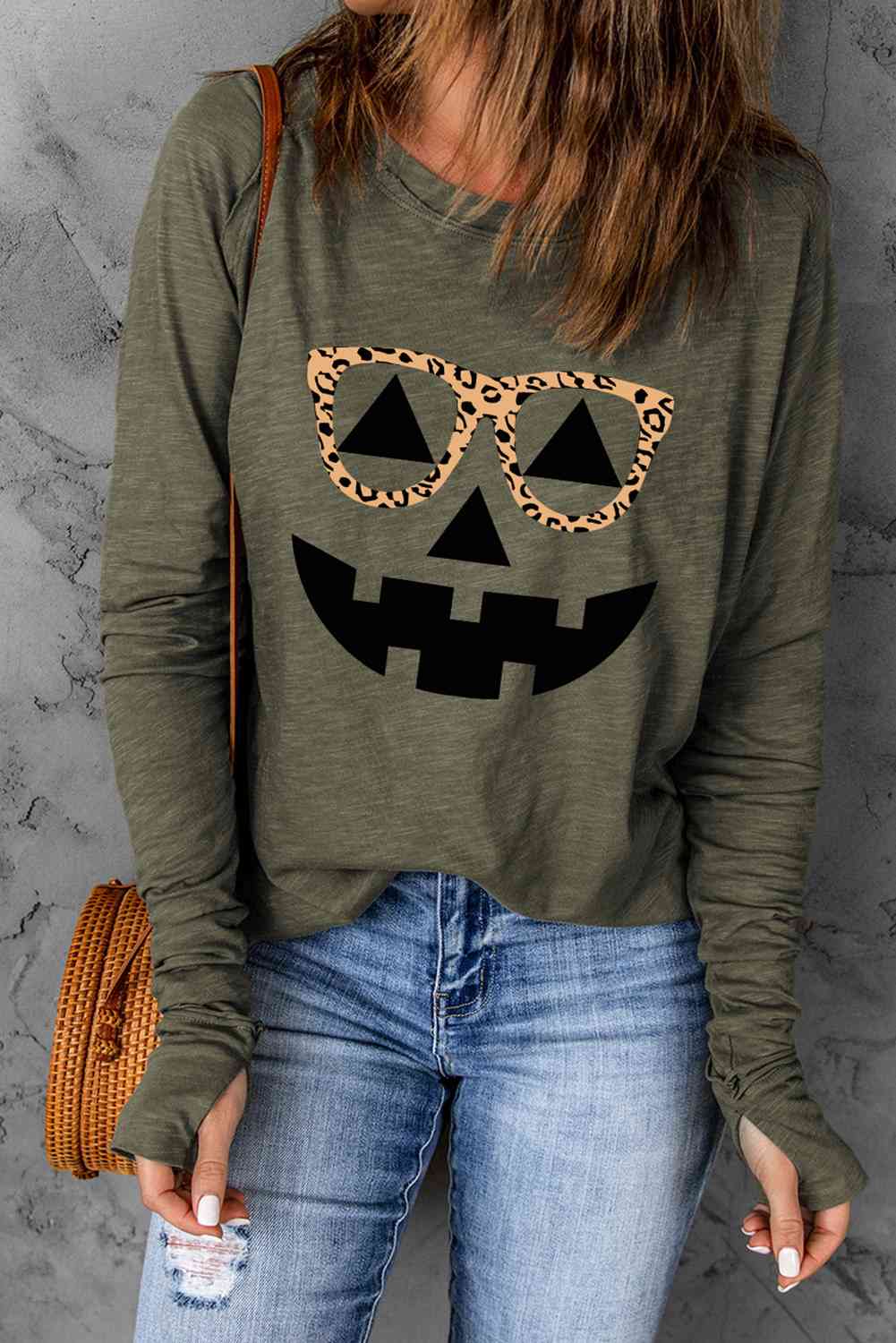 Pumpkin Graphic Long Sleeve T-Shirt