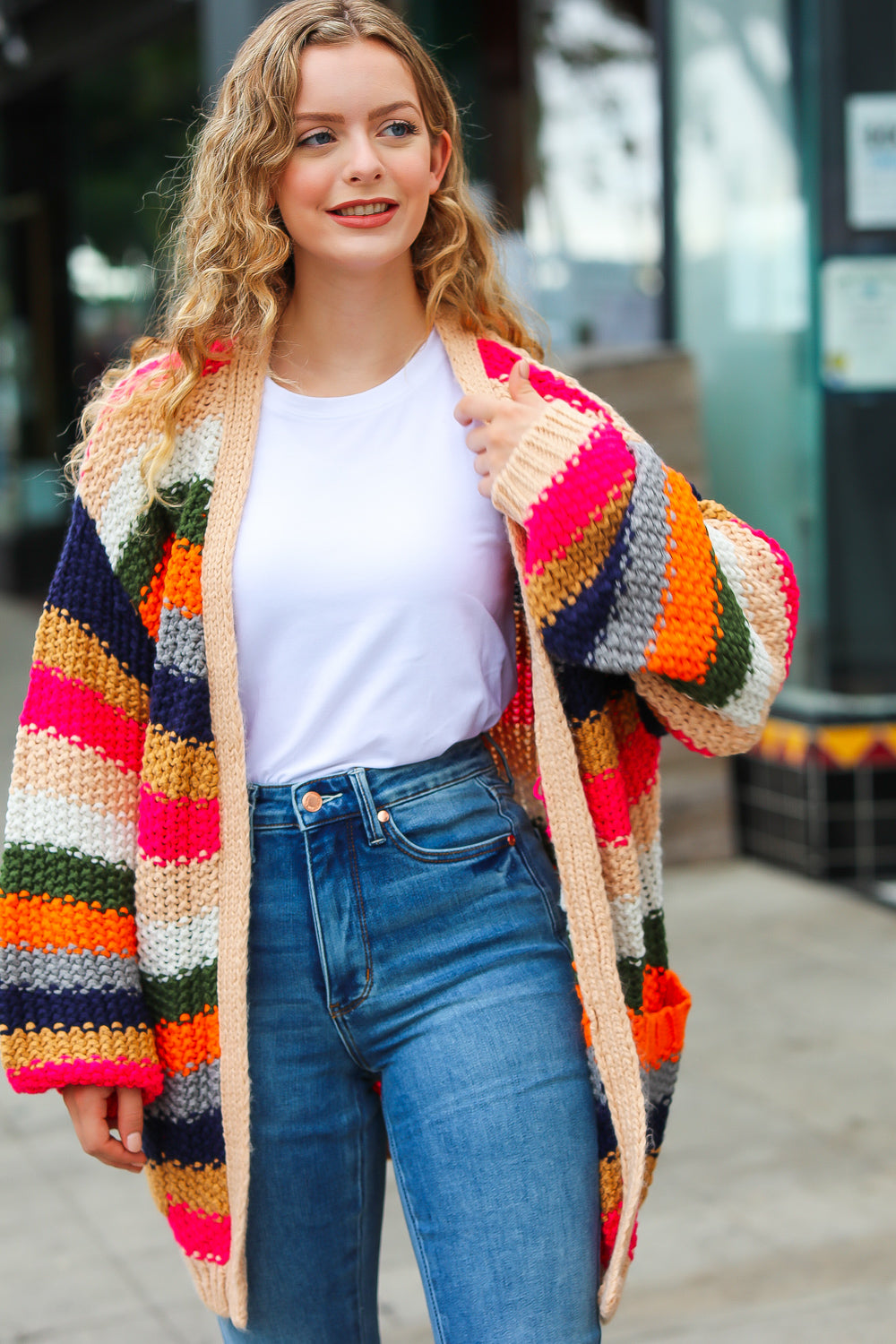 Multicolor Hand Crochet Chunky Oversized Cardigan