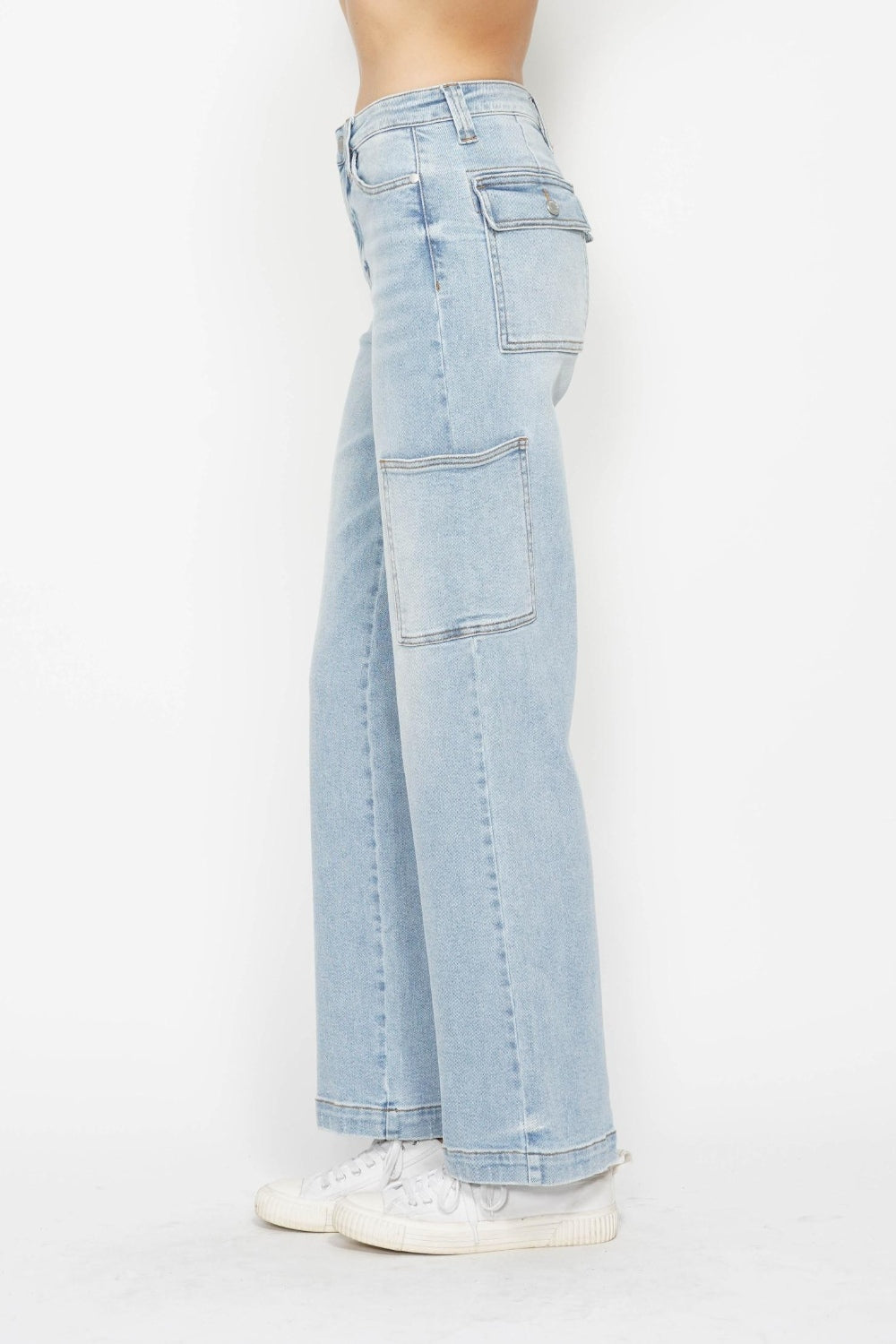 Carolina High Waist Straight Cargo Jeans