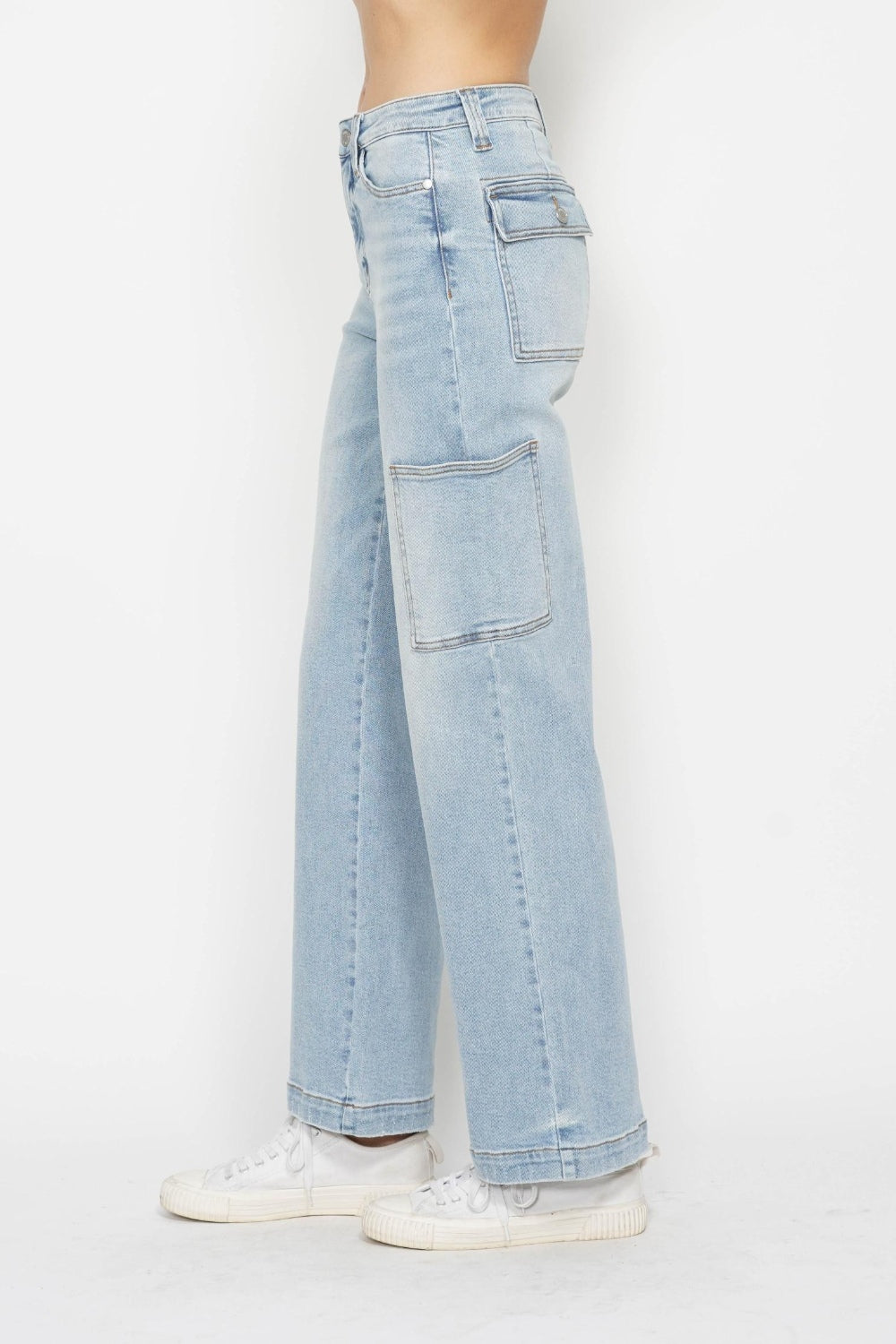 Carolina High Waist Straight Cargo Jeans