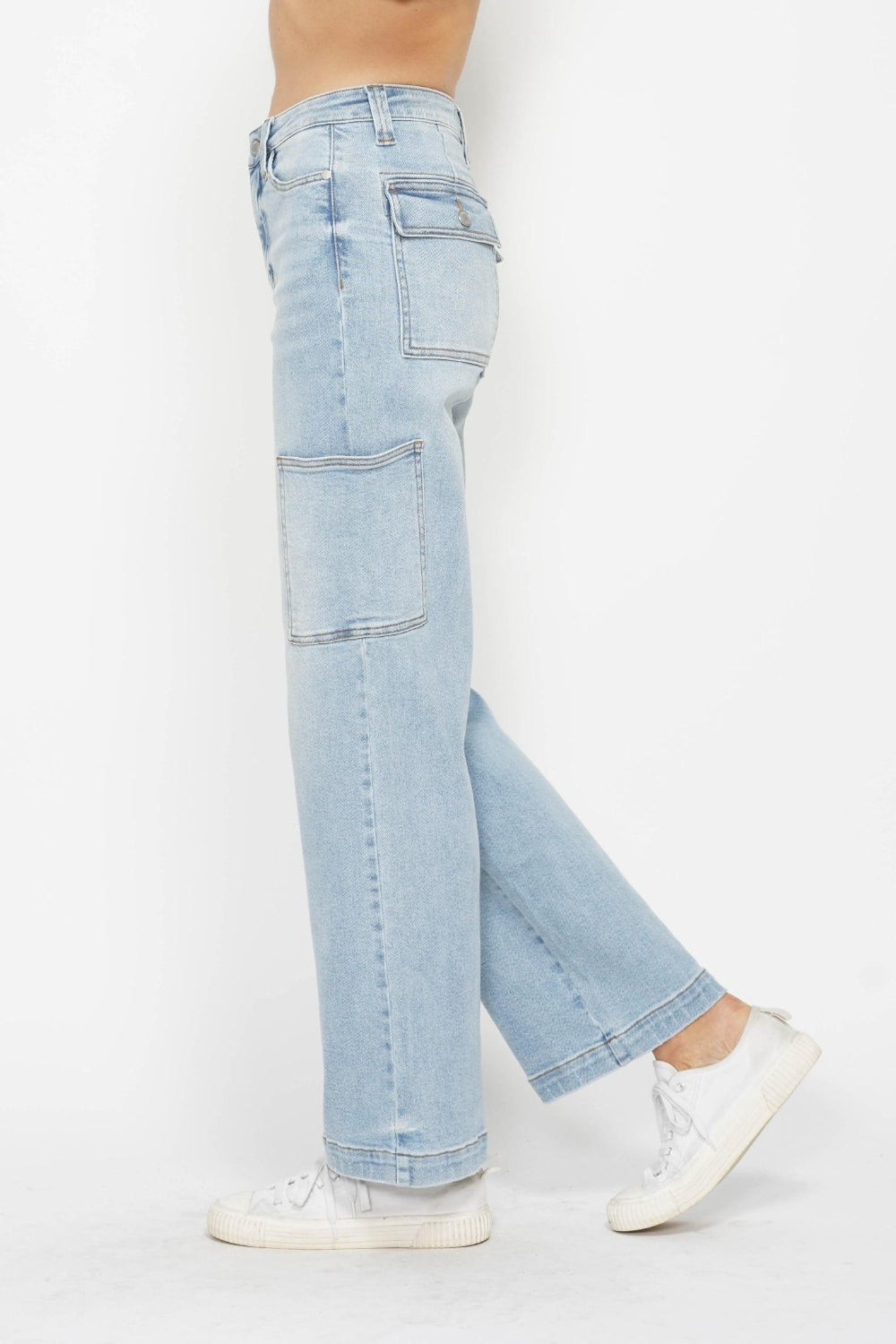 Carolina High Waist Straight Cargo Jeans