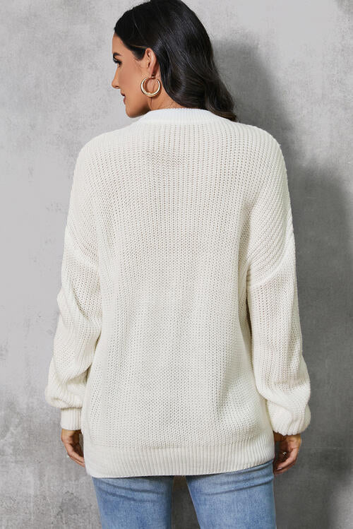 Pumpkin Embroidery Long Sleeve Sweater