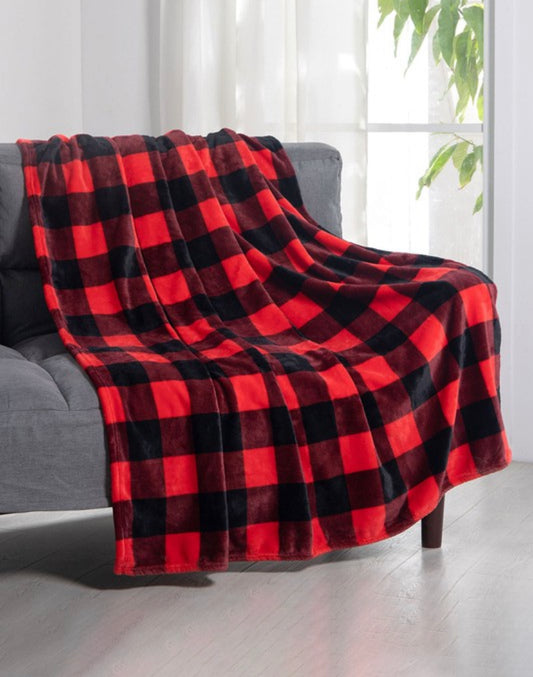 Extra Large Buffalo Plaid Fleece Blanket